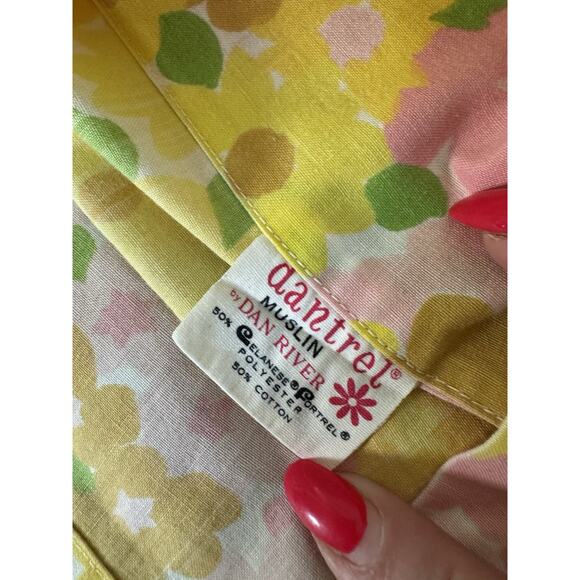 VTG Dan River Dantrel Full Sheet Set 70s Flower Power Hippie Boho Faded - Picture 7 of 16